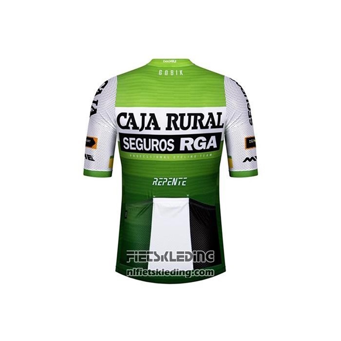 2020 Fietskleding Caja Rural Wit Groen Korte Mouwen en Koersbroek